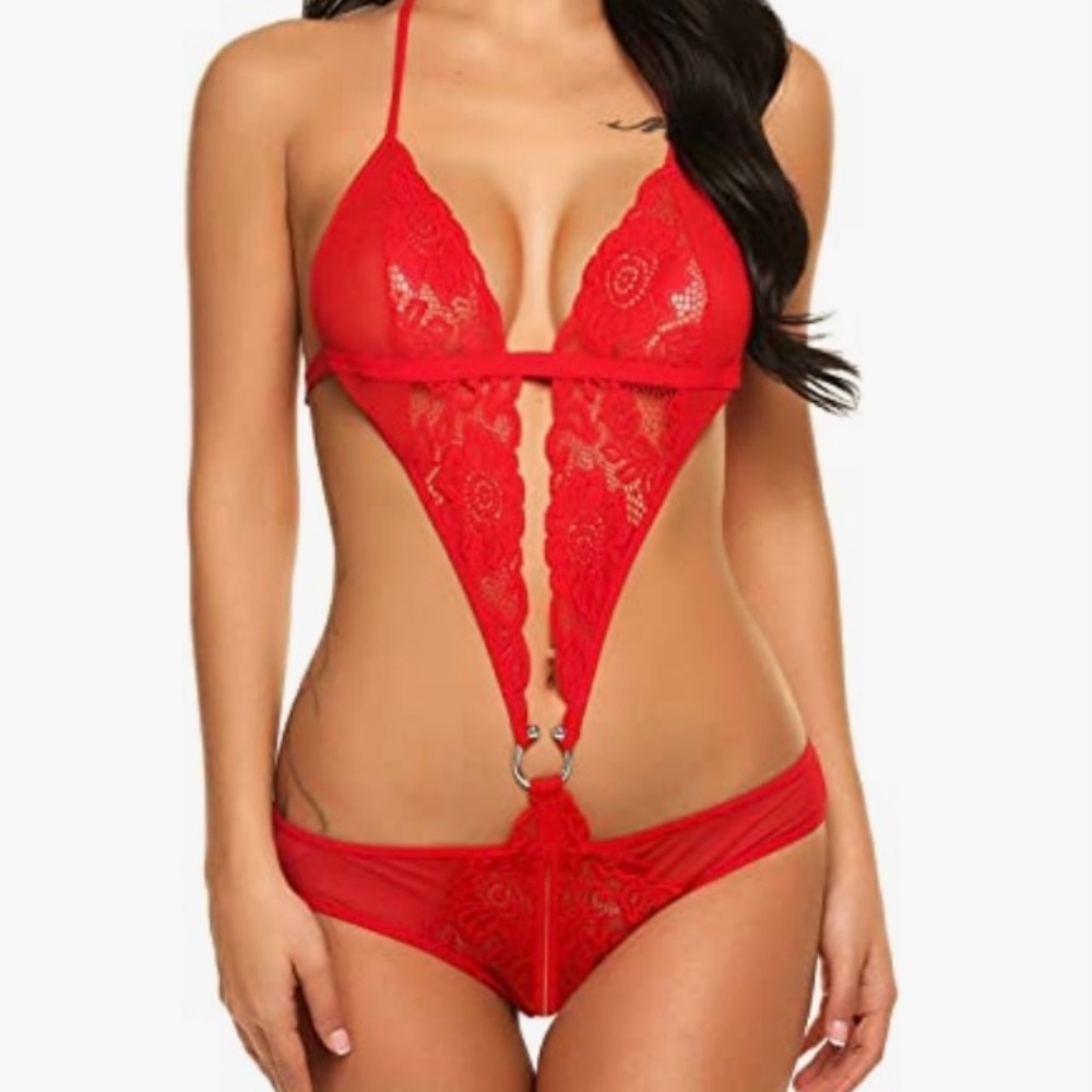 DEEP V LACE BODYSUIT LINGERIE